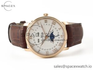 Villeret 6654 SS Complicated Function APSF 1:1 Best Edition White Dial on Leather Strap A6654 - Image 8