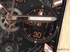 Square Bang Unico 42mm RG BBF 1:1 Best Edition Skeleton Dial on Black Rubber Strap A1280 - Image 10