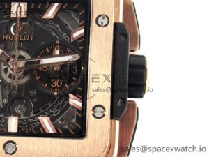 Square Bang Unico 42mm RG BBF 1:1 Best Edition Skeleton Dial on Black Rubber Strap A1280 - Image 11