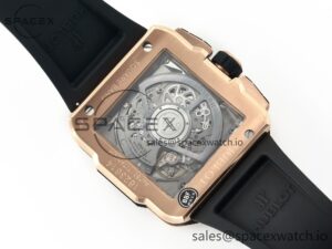 Square Bang Unico 42mm RG BBF 1:1 Best Edition Skeleton Dial Ceramic Bezel on Black Rubber Strap A1280 - Image 16