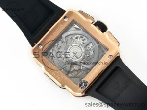 Square Bang Unico 42mm RG BBF 1:1 Best Edition Skeleton Dial on Black Rubber Strap A1280 - Image 15