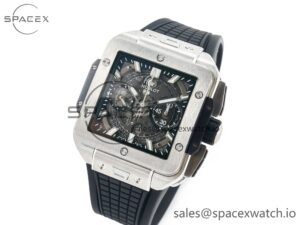 Square Bang Unico 42mm Titanium BBF 1:1 Best Edition Skeleton Dial on Black Rubber Strap A1280 - Image 4