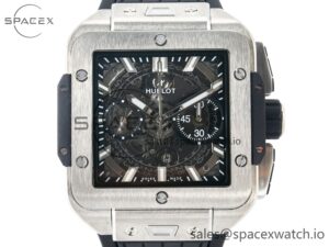 Square Bang Unico 42mm Titanium BBF 1:1 Best Edition Skeleton Dial on Black Rubber Strap A1280 - Image 2