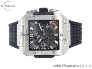 Square Bang Unico 42mm Titanium BBF 1:1 Best Edition Skeleton Dial on Black Rubber Strap A1280 - Image 8