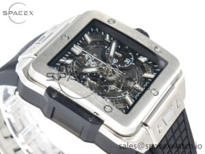 Square Bang Unico 42mm Titanium BBF 1:1 Best Edition Skeleton Dial on Black Rubber Strap A1280 - Image 6