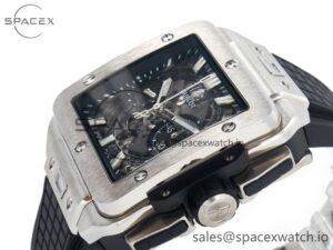 Square Bang Unico 42mm Titanium BBF 1:1 Best Edition Skeleton Dial on Black Rubber Strap A1280 - Image 5