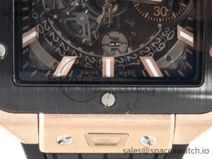 Square Bang Unico 42mm RG BBF 1:1 Best Edition Skeleton Dial Ceramic Bezel on Black Rubber Strap A1280 - Image 14
