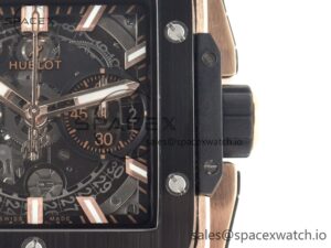 Square Bang Unico 42mm RG BBF 1:1 Best Edition Skeleton Dial Ceramic Bezel on Black Rubber Strap A1280 - Image 15