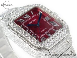 Santos De 40mm TWF 1:1 Best Edition Red Dial SS/SS Dia/Rmn A2824 - Image 6
