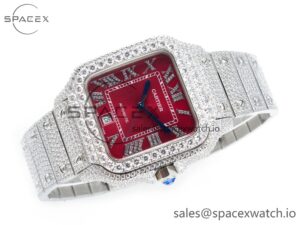 Santos De 40mm TWF 1:1 Best Edition Red Dial SS/SS Dia/Rmn A2824 - Image 7