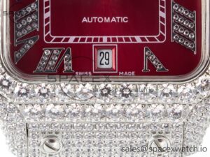 Santos De 40mm TWF 1:1 Best Edition Red Dial SS/SS Dia/Rmn A2824 - Image 11