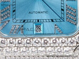 Santos De 40mm TWF 1:1 Best Edition Blue Dial SS/SS Dia/Rmn A2824 - Image 10