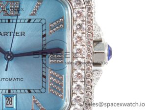 Santos De 40mm TWF 1:1 Best Edition Blue Dial SS/SS Dia/Rmn A2824 - Image 11