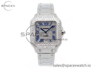 Santos De 40mm TWF 1:1 Best Edition Diamond Dial SS/SS Dia/Rmn A2824