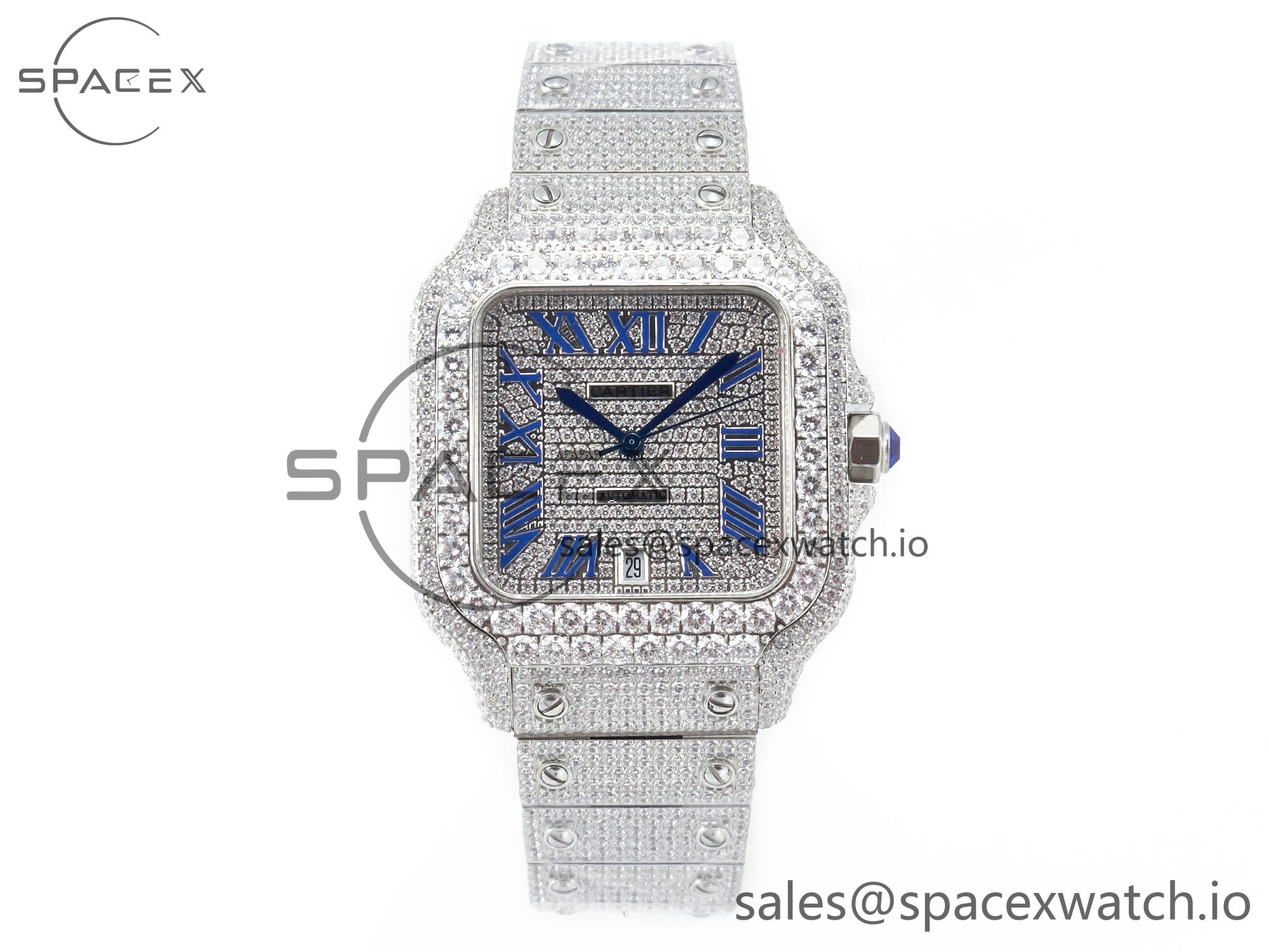 IMG_8028 拷贝 Santos De 40mm TWF 1:1 Best Edition Diamond Dial SS/SS Dia/Rmn A2824 - Image 1
