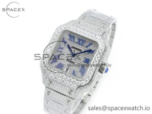 Santos De 40mm TWF 1:1 Best Edition Diamond Dial SS/SS Dia/Rmn A2824 - Image 4