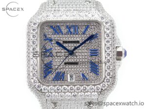 Santos De 40mm TWF 1:1 Best Edition Diamond Dial SS/SS Dia/Rmn A2824 - Image 2