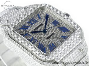 Santos De 40mm TWF 1:1 Best Edition Diamond Dial SS/SS Dia/Rmn A2824 - Image 6
