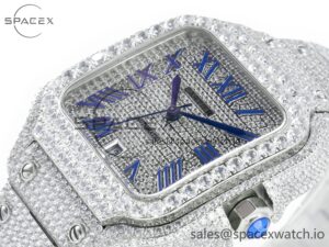 Santos De 40mm TWF 1:1 Best Edition Diamond Dial SS/SS Dia/Rmn A2824 - Image 5
