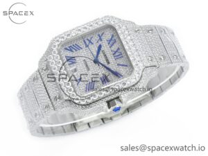 Santos De 40mm TWF 1:1 Best Edition Diamond Dial SS/SS Dia/Rmn A2824 - Image 7