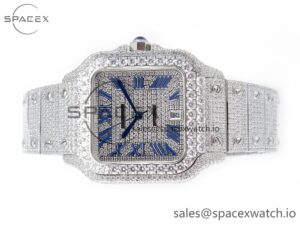 Santos De 40mm TWF 1:1 Best Edition Diamond Dial SS/SS Dia/Rmn A2824 - Image 8