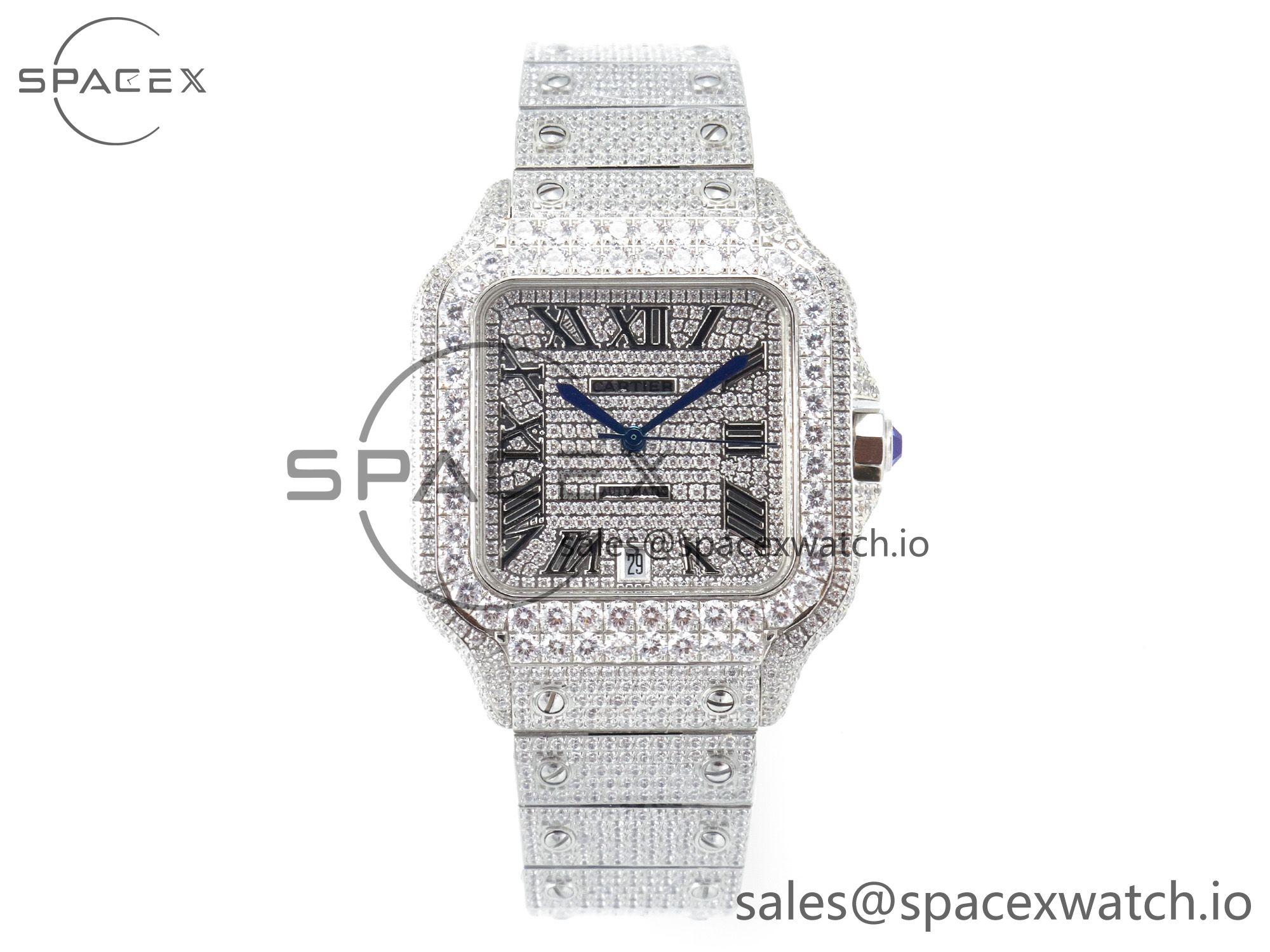 IMG_8041 拷贝 Santos De 40mm TWF 1:1 Best Edition Diamond Dial SS/SS Dia/Rmn A2824 - Image 1