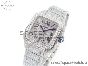 Santos De 40mm TWF 1:1 Best Edition Diamond Dial SS/SS Dia/Rmn A2824 - Image 4