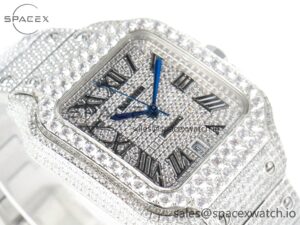Santos De 40mm TWF 1:1 Best Edition Diamond Dial SS/SS Dia/Rmn A2824 - Image 6