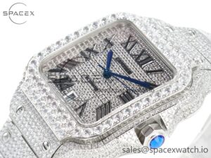 Santos De 40mm TWF 1:1 Best Edition Diamond Dial SS/SS Dia/Rmn A2824 - Image 5