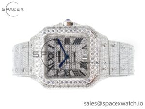 Santos De 40mm TWF 1:1 Best Edition Diamond Dial SS/SS Dia/Rmn A2824 - Image 8