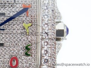 Santos De 40mm TWF 1:1 Best Edition Rainbow Diamond Dial SS/SS A2824 - Image 11