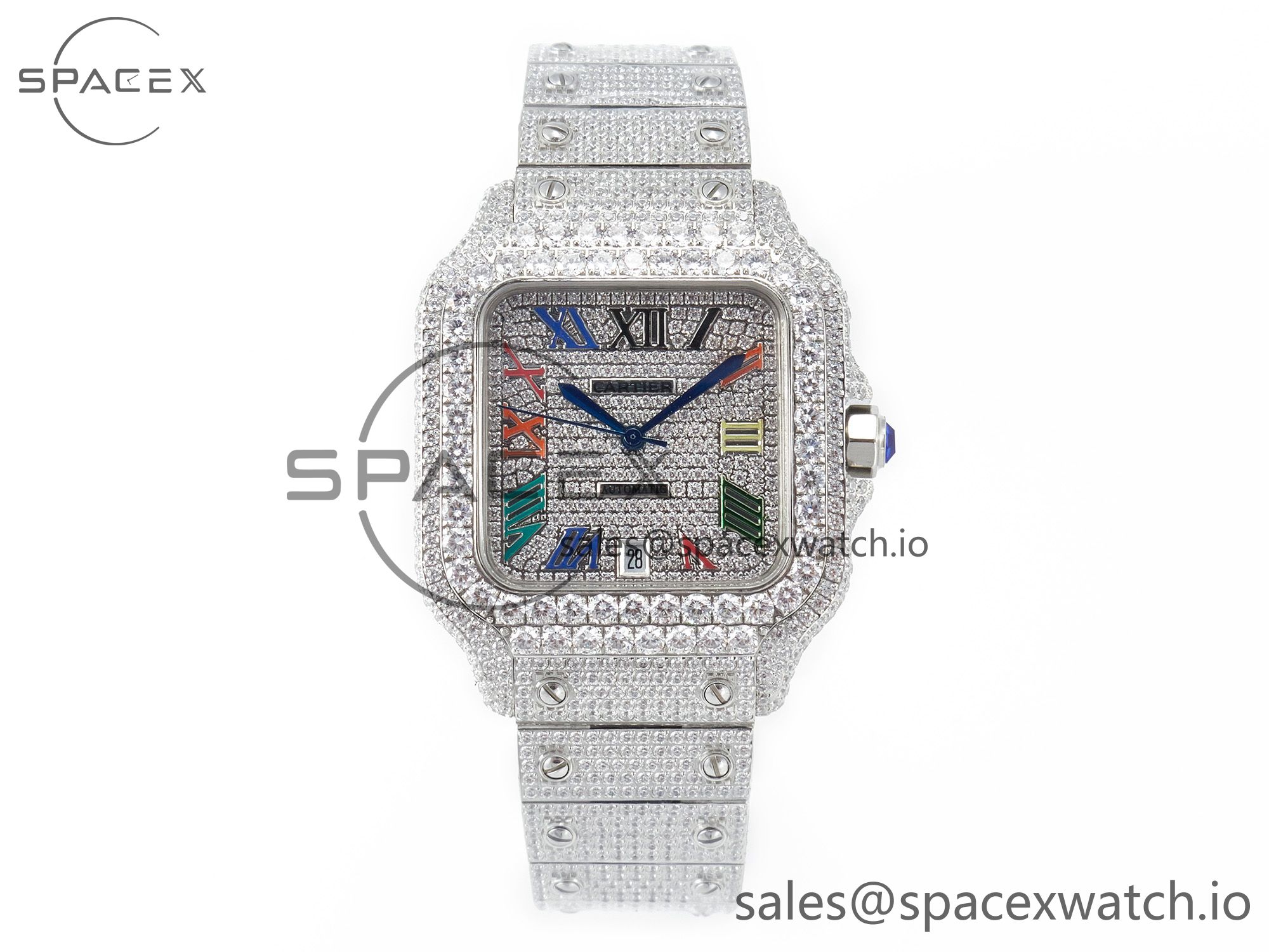 IMG_8065 拷贝 Santos De 40mm TWF 1:1 Best Edition Diamond Dial SS/SS Dia/Rmn A2824 - Image 1