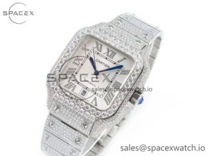 Santos De 40mm TWF 1:1 Best Edition White Dial SS/SS Dia/Rmn A2824 - Image 4