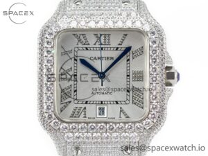 Santos De 40mm TWF 1:1 Best Edition White Dial SS/SS Dia/Rmn A2824 - Image 2