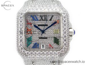 Santos De 40mm TWF 1:1 Best Edition Diamond Dial SS/SS Dia/Rmn A2824 - Image 2