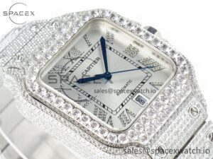 Santos De 40mm TWF 1:1 Best Edition White Dial SS/SS Dia/Rmn A2824 - Image 6