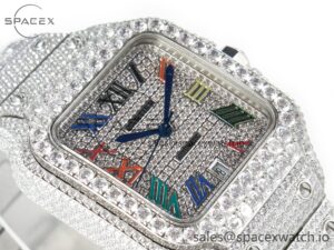 Santos De 40mm TWF 1:1 Best Edition Diamond Dial SS/SS Dia/Rmn A2824 - Image 6