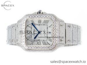 Santos De 40mm TWF 1:1 Best Edition White Dial SS/SS Dia/Rmn A2824 - Image 8