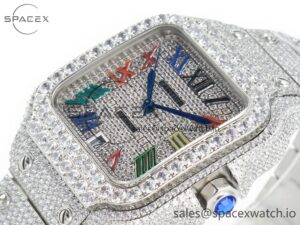 Santos De 40mm TWF 1:1 Best Edition Diamond Dial SS/SS Dia/Rmn A2824 - Image 5