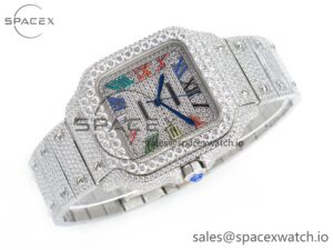 Santos De 40mm TWF 1:1 Best Edition Diamond Dial SS/SS Dia/Rmn A2824 - Image 7