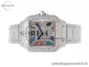 Santos De 40mm TWF 1:1 Best Edition Diamond Dial SS/SS Dia/Rmn A2824 - Image 8