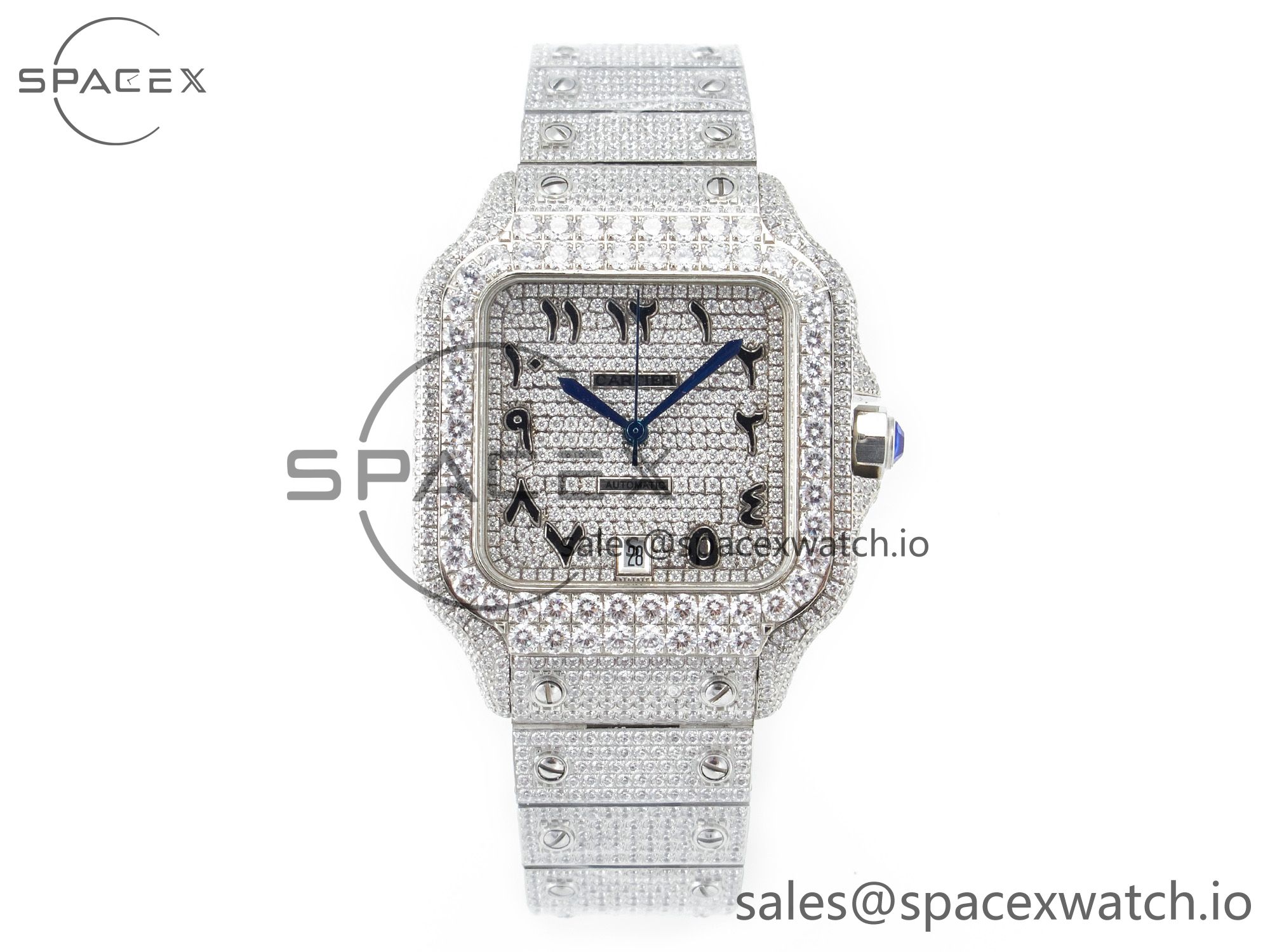 IMG_8076 拷贝 Santos De 40mm TWF 1:1 Best Edition Black Diamond Dial SS/SS A2824 - Image 1
