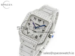 Santos De 40mm TWF 1:1 Best Edition Black Diamond Dial SS/SS A2824 - Image 4