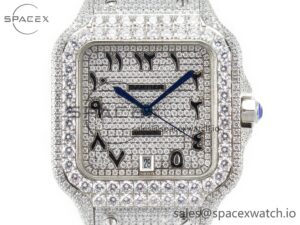 Santos De 40mm TWF 1:1 Best Edition Black Diamond Dial SS/SS A2824 - Image 2