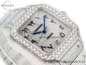 Santos De 40mm TWF 1:1 Best Edition Black Diamond Dial SS/SS A2824 - Image 6