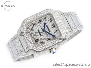 Santos De 40mm TWF 1:1 Best Edition Black Diamond Dial SS/SS A2824 - Image 7