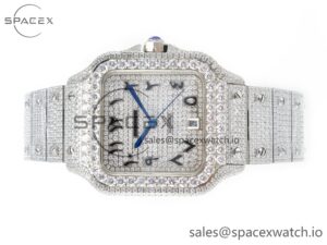 Santos De 40mm TWF 1:1 Best Edition Black Diamond Dial SS/SS A2824 - Image 8