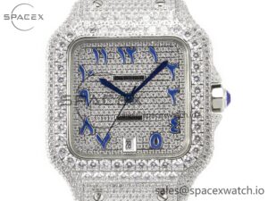 Santos De 40mm TWF 1:1 Best Edition Blue Diamond Dial SS/SS A2824 - Image 2