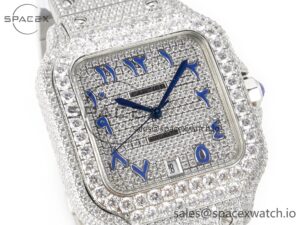 Santos De 40mm TWF 1:1 Best Edition Blue Diamond Dial SS/SS A2824 - Image 3
