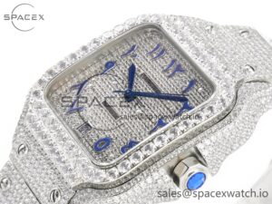 Santos De 40mm TWF 1:1 Best Edition Blue Diamond Dial SS/SS A2824 - Image 5